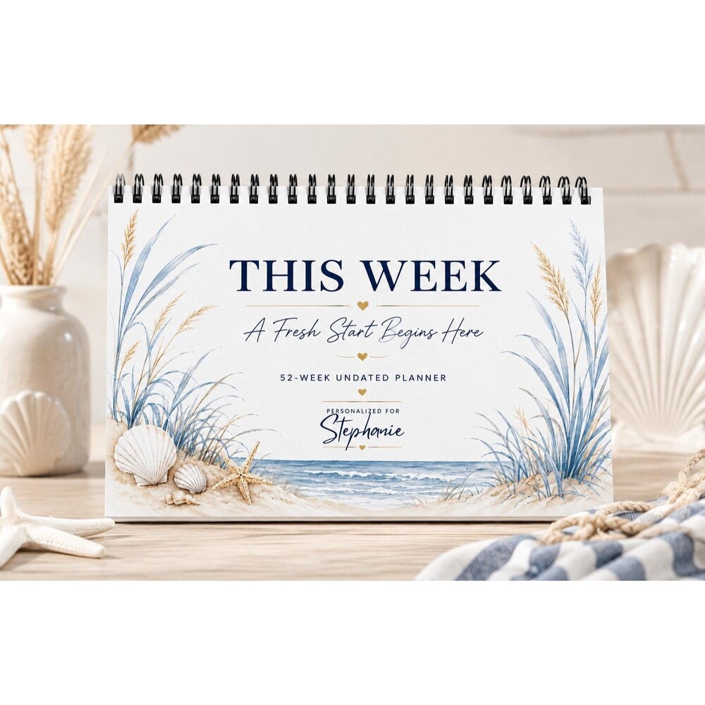 Personalized Weekly Planner Spiral Bound | 52 Week Undated Planner | Personalize